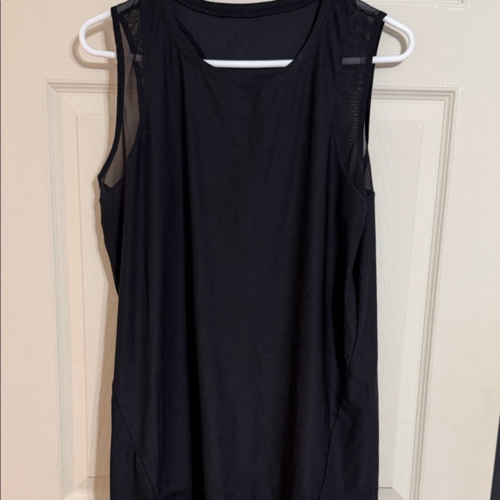 Reebok Black Sleeveless Mesh-Detail Women's Tank Top